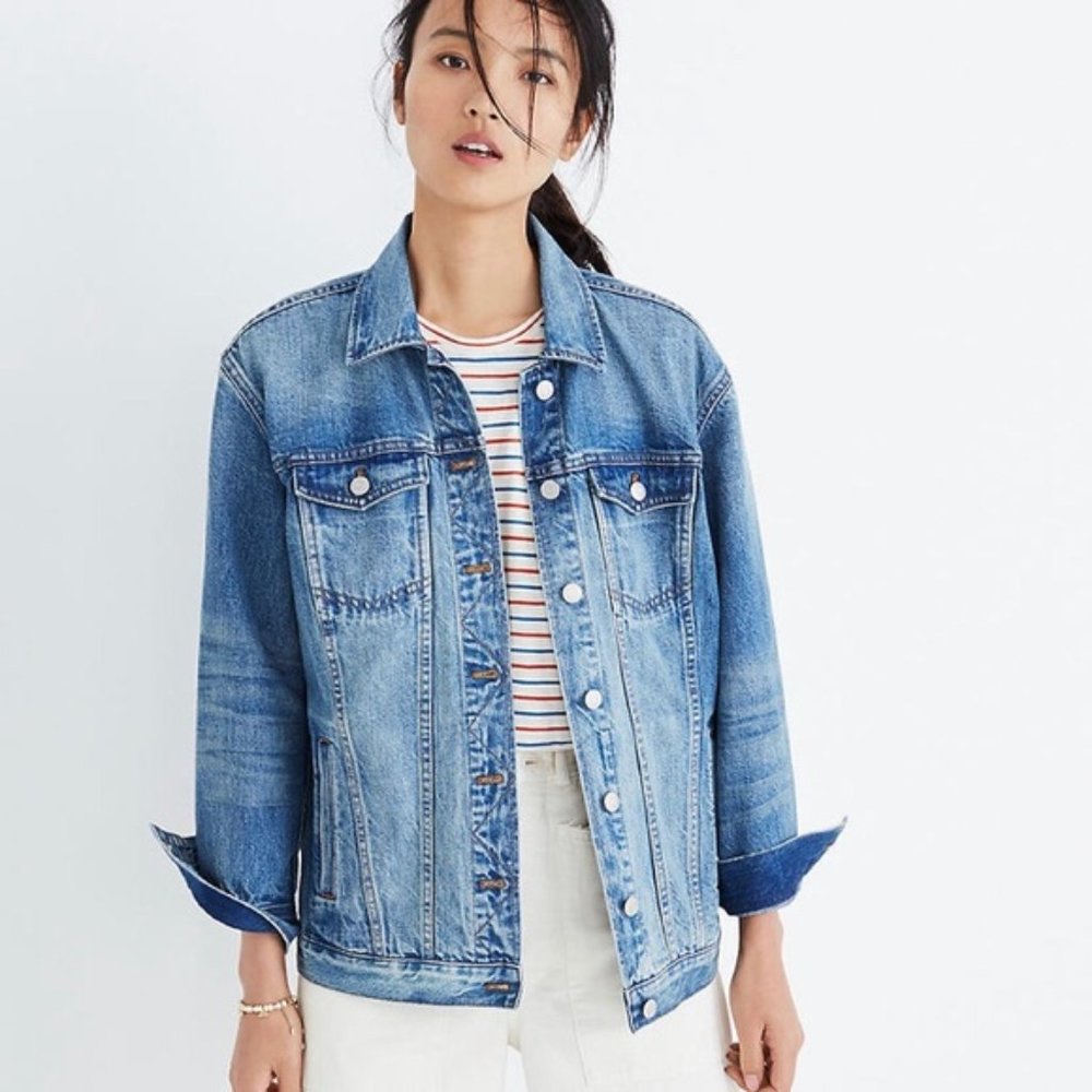 Madewell Oversized Jean Jacket Capstone Wash Sz M